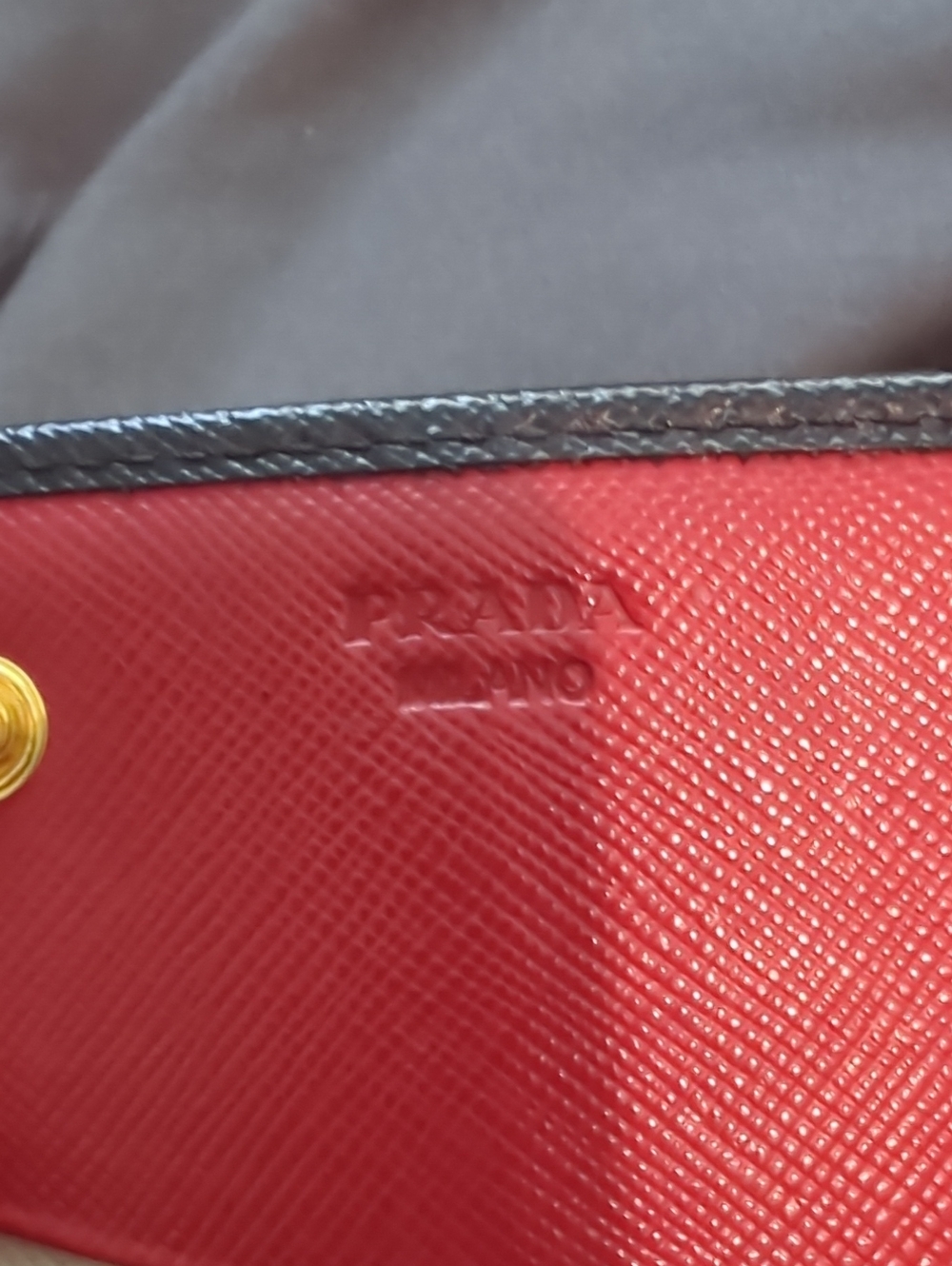 Authentic Prada Black Tri Color Saffiano Leather Long Wallet - So Cute! - Picture 4 of 6